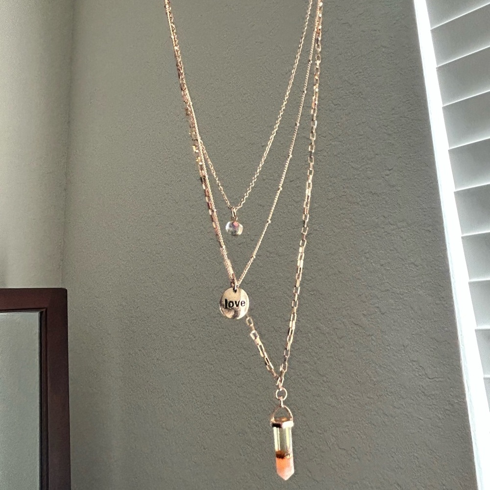 Justice Dainty Triple-layered Rose Gold Necklace